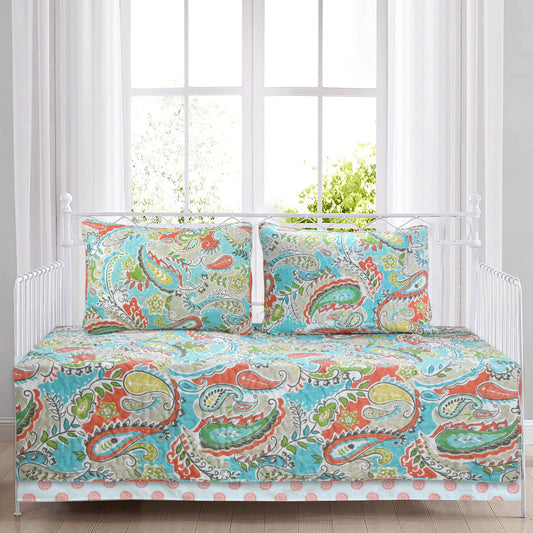 Mirage Paisley Reversible DayBed Quilted Bedding Set