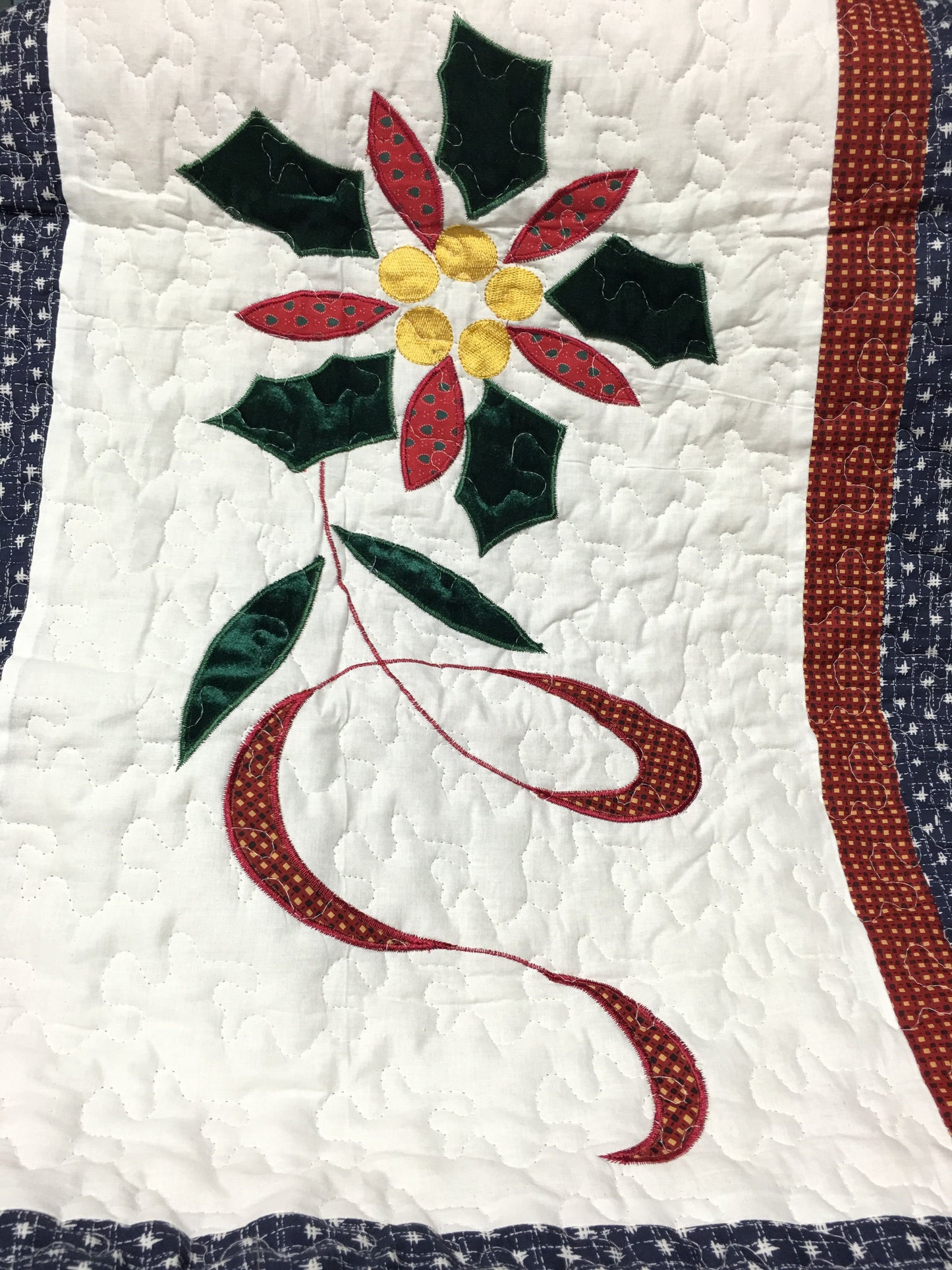 Happy Christmas Cotton Quilted Reversible Throw Blanket