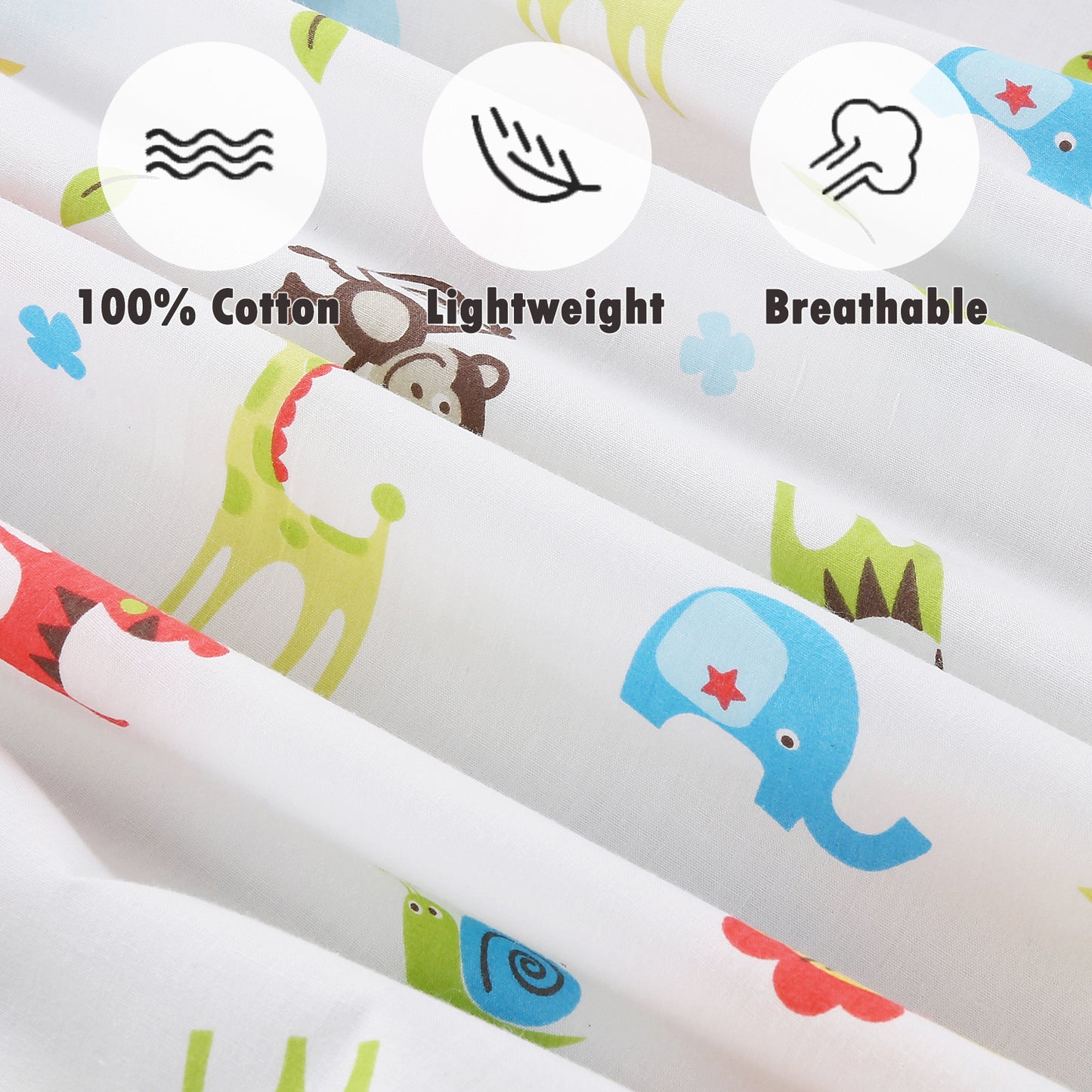 3 Piece Crib/Toddler Cotton Fitted Sheets Pink Colorful Owls Birds Zoo Animals Heart