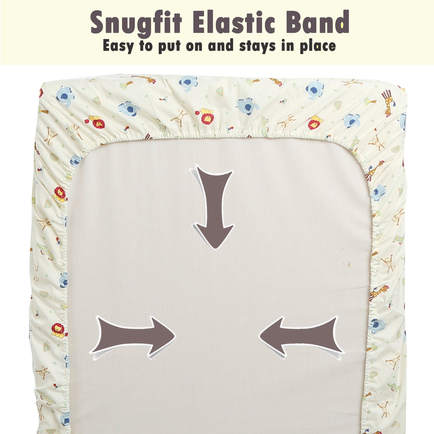 3 Piece Crib/Toddler Cotton Fitted Sheets Colorful Brown Yellow Tan Wild Animal Print Lion King Simba & Jungle Friends