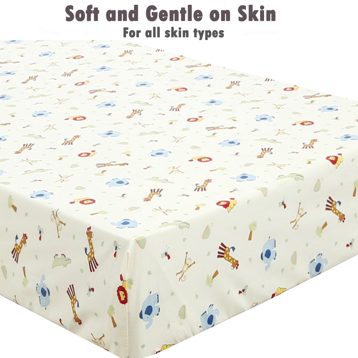 3 Piece Crib/Toddler Cotton Fitted Sheets Colorful Brown Yellow Tan Wild Animal Print Lion King Simba & Jungle Friends