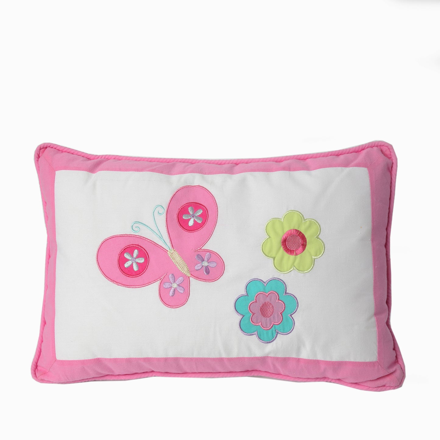 Butterfly Flower Pink Print Patchwork Twin Cotton Reversible Quilt Bedding Set