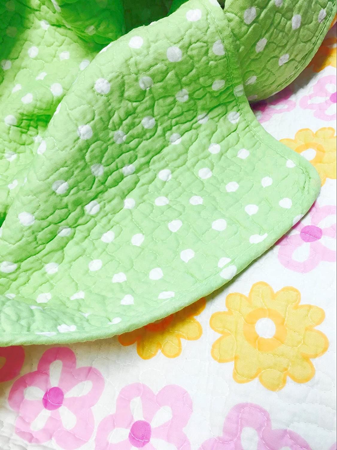 Summer Flower Cotton Reversible Quilt Bedding Set
