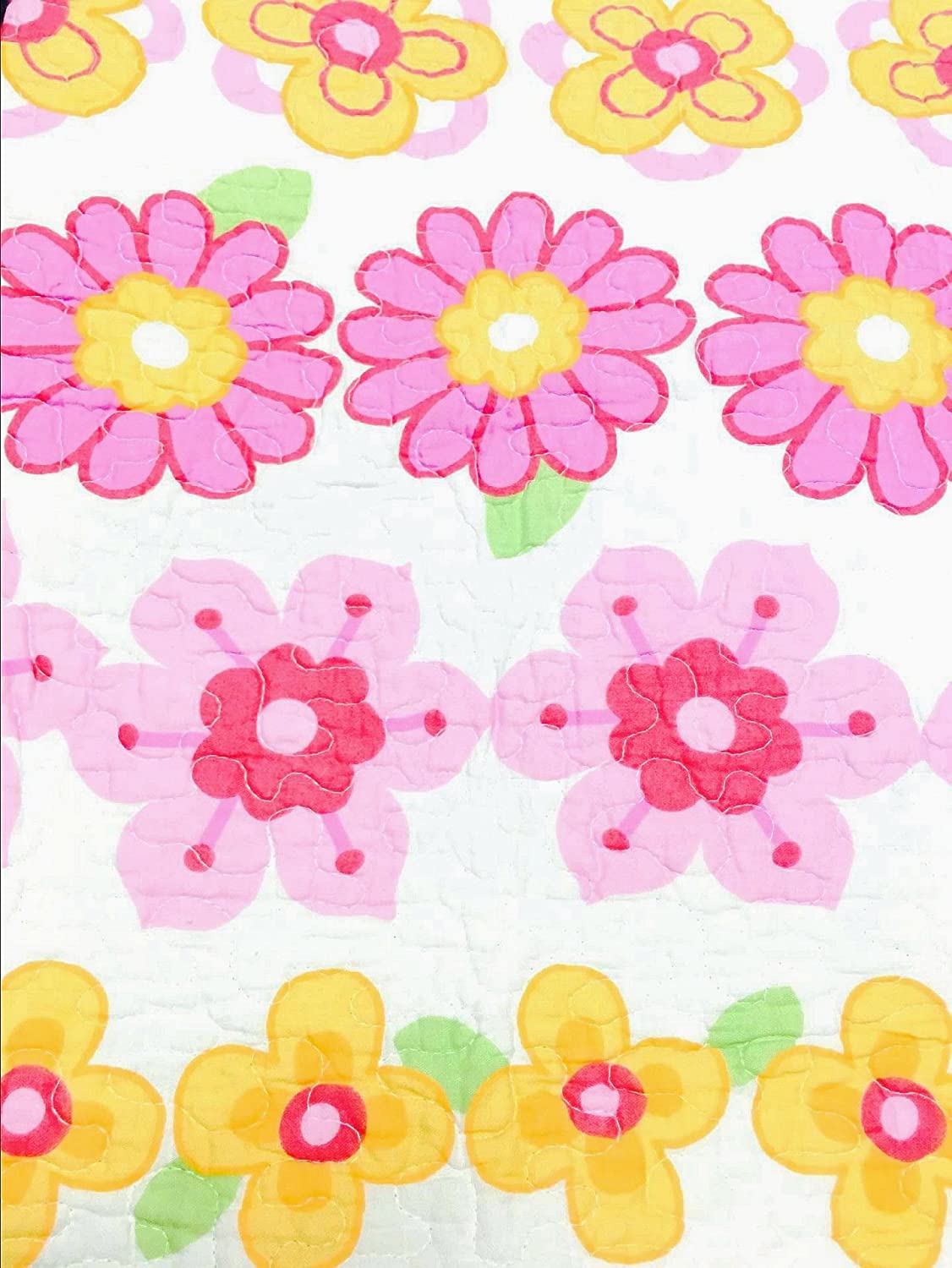 Summer Flower Cotton Reversible Quilt Bedding Set