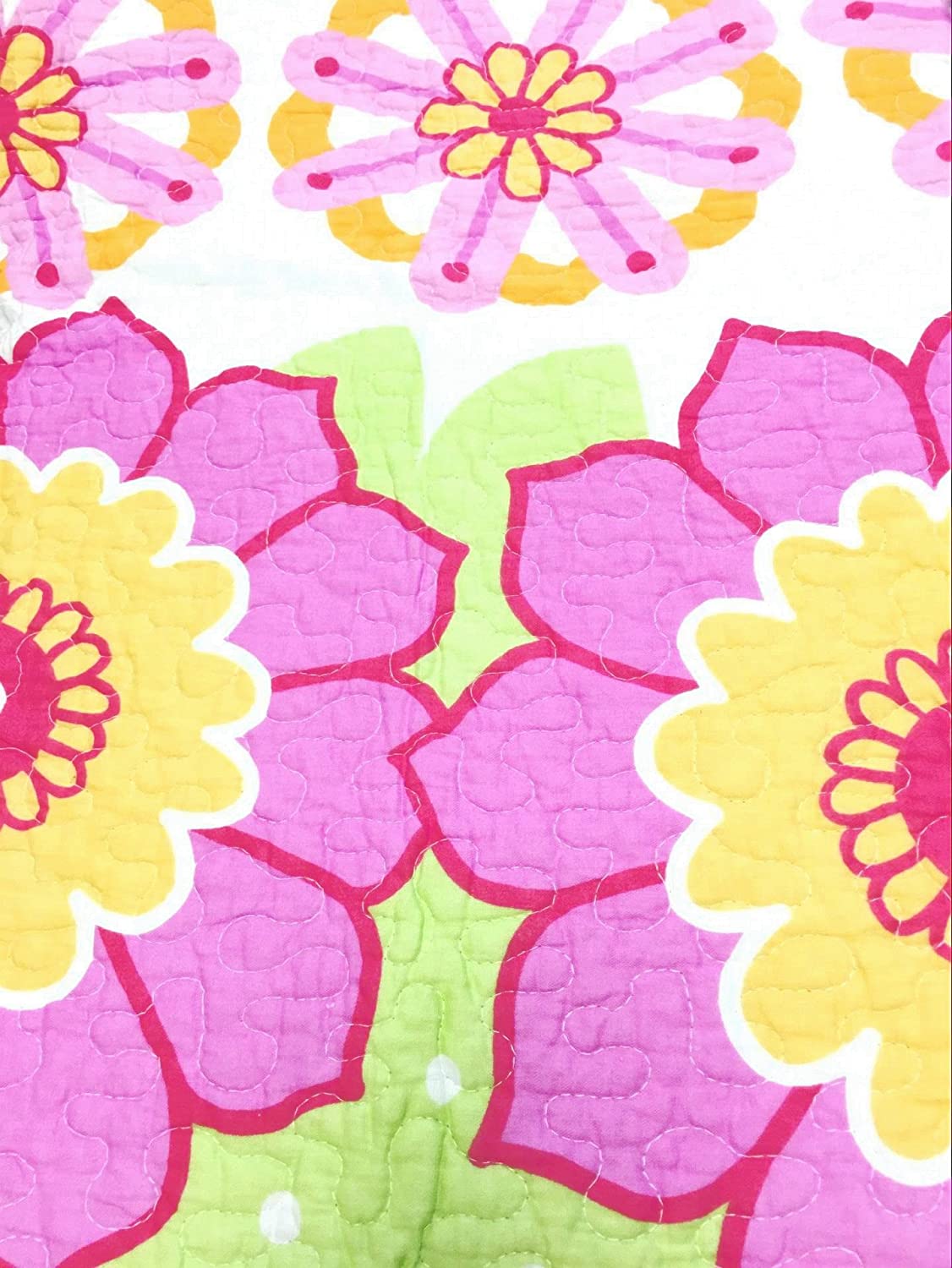Summer Flower Cotton Reversible Quilt Bedding Set