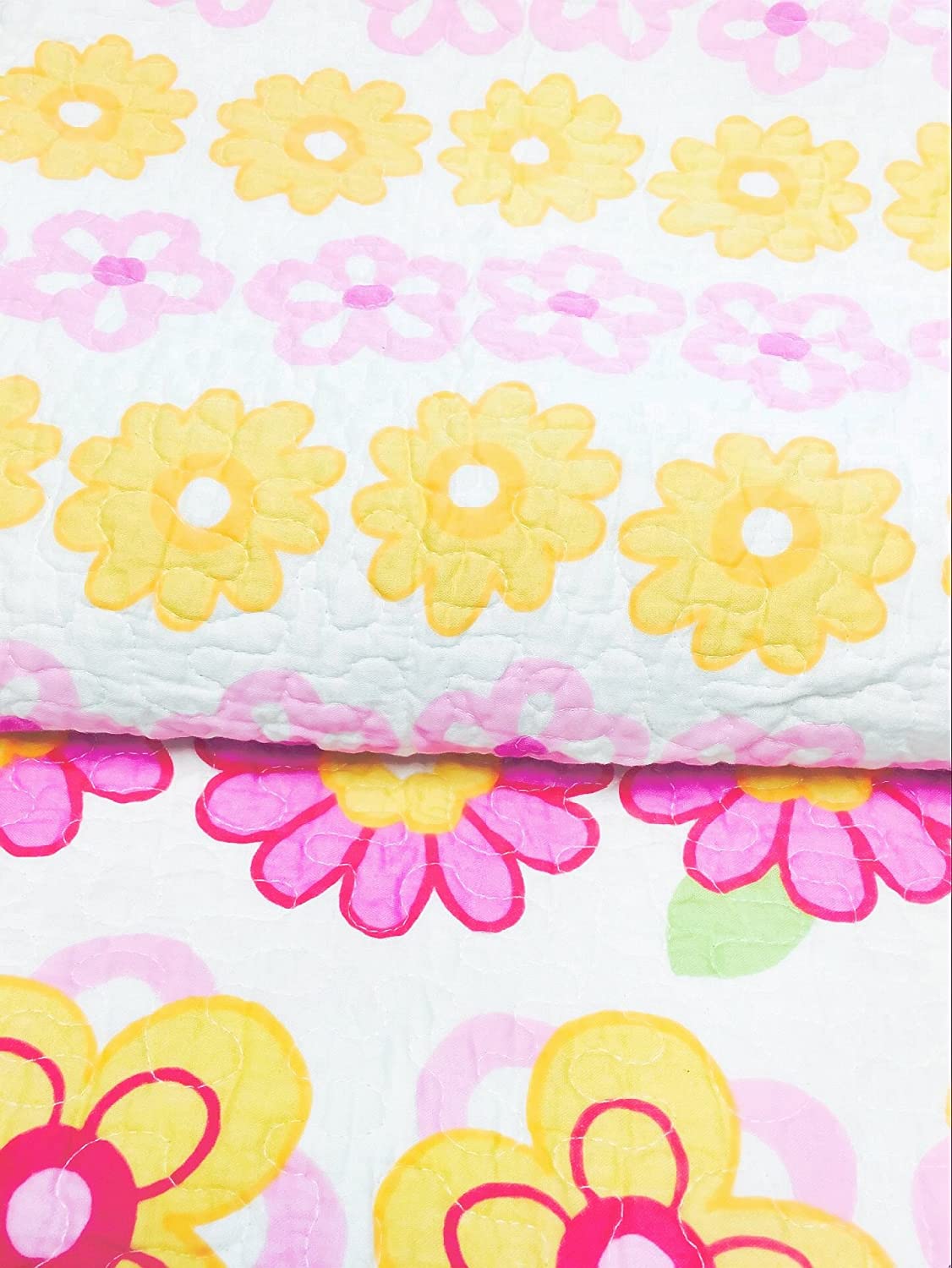 Summer Flower Cotton Reversible Quilt Bedding Set