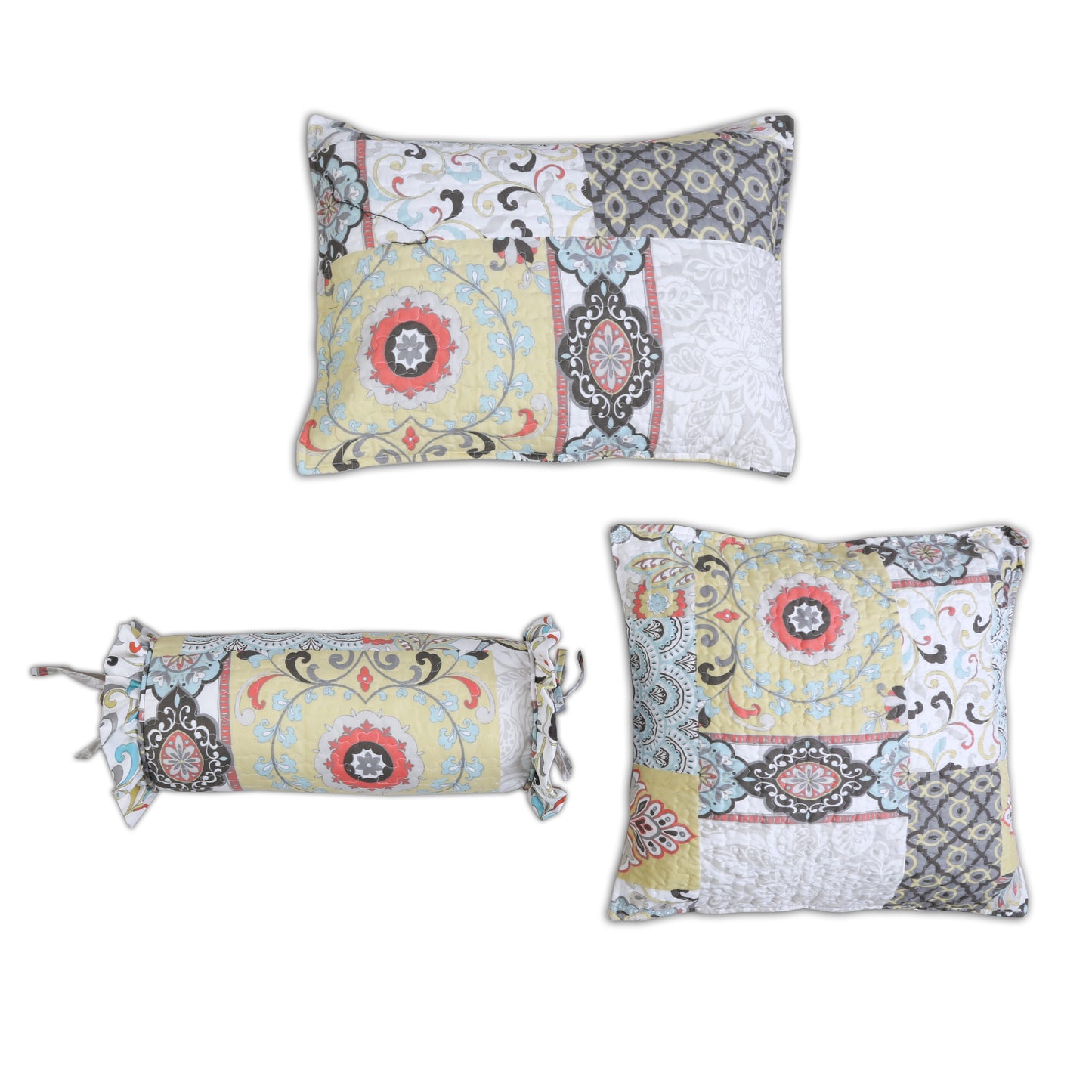 Moorea Print Patchwork 3-Piece Reversible Quilt Bedding Set
