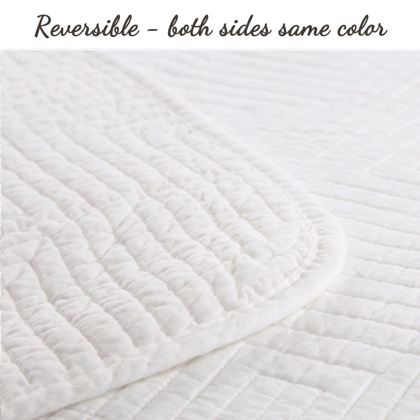 Maze White Cotton Reversible Quilt Bedding Set