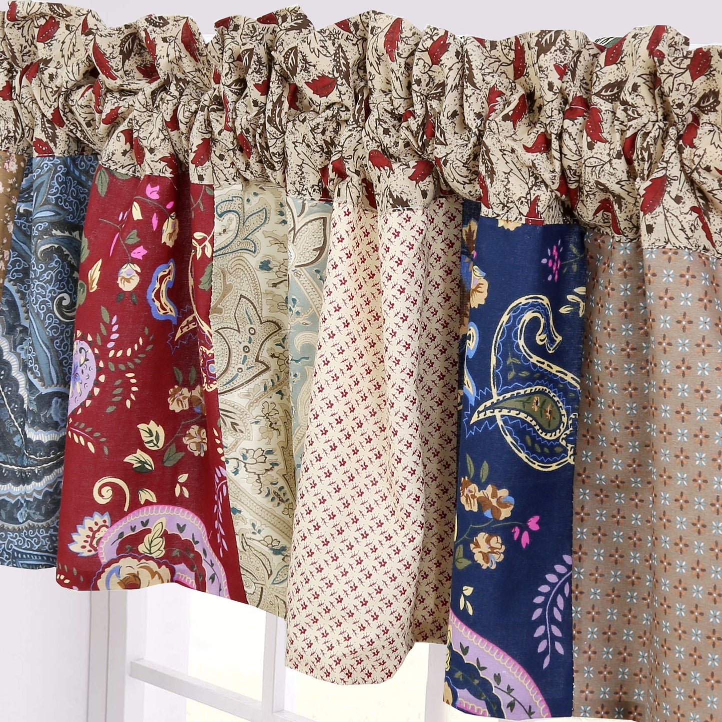 Hyler Sanders Floral Paisley Patchwork Window Valance
