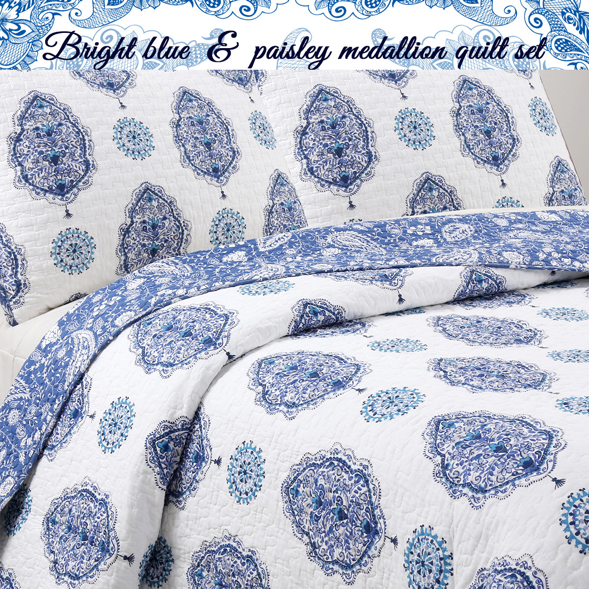 Hittle Cotton 3-Piece Reversible Quilt Bedding Set