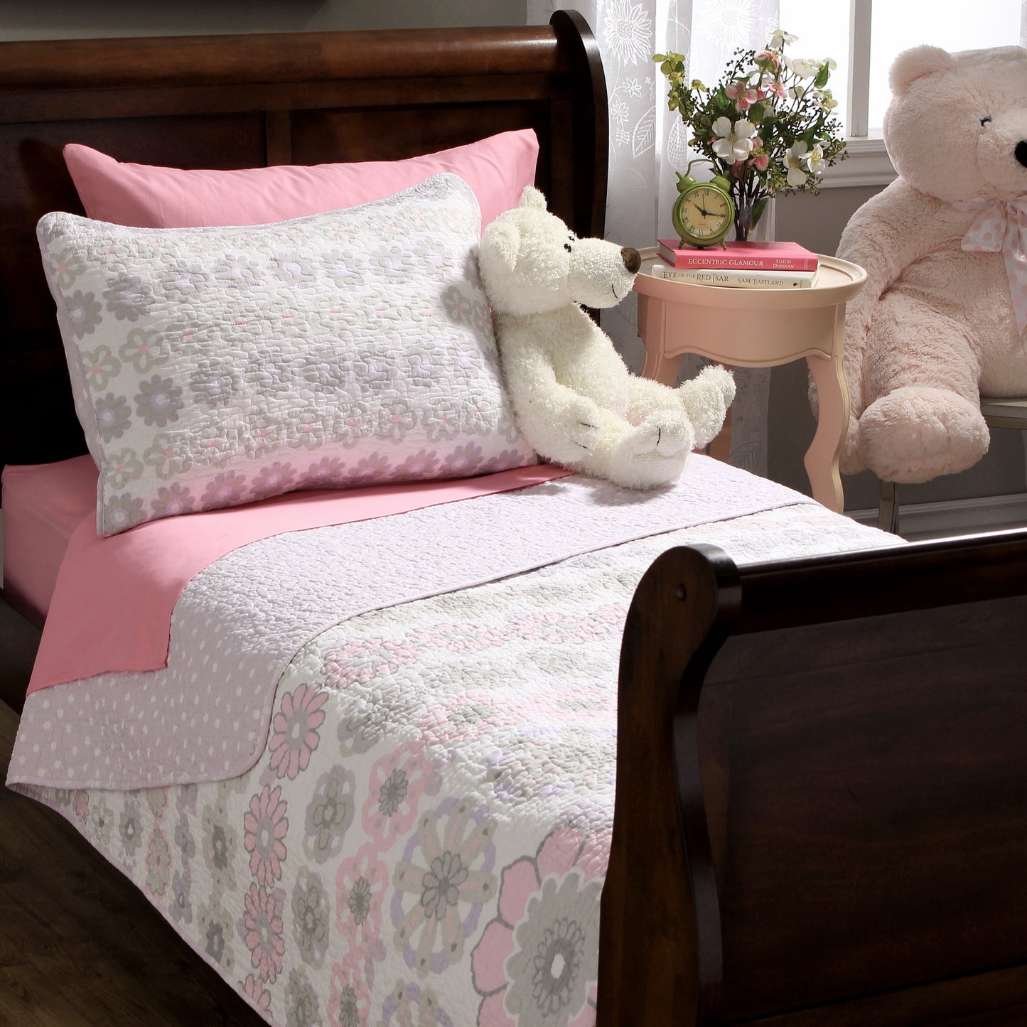 Lola Floral Cotton Reversible Quilt Bedding Set