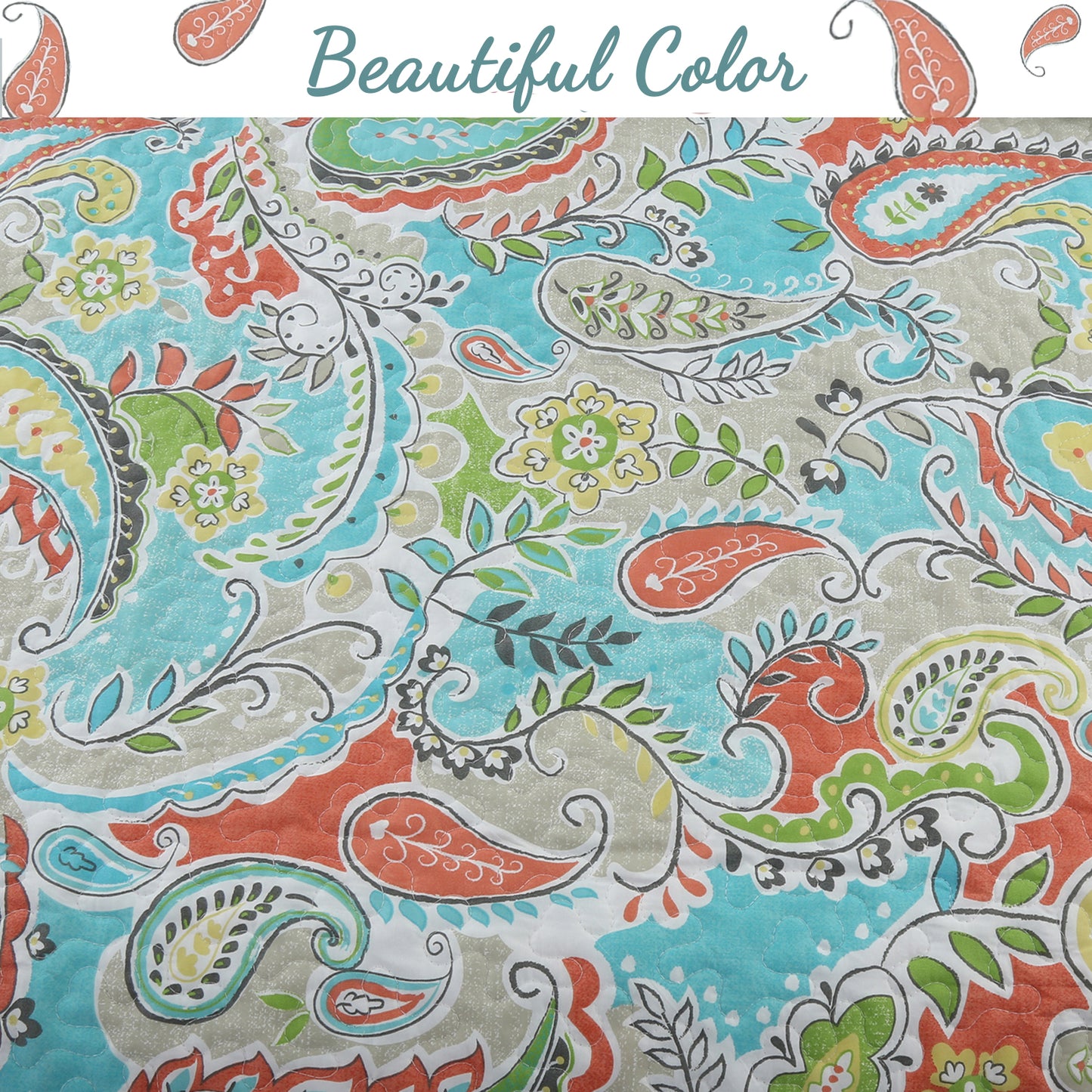 Mirage Paisley Reversible Quilt Bedding Set