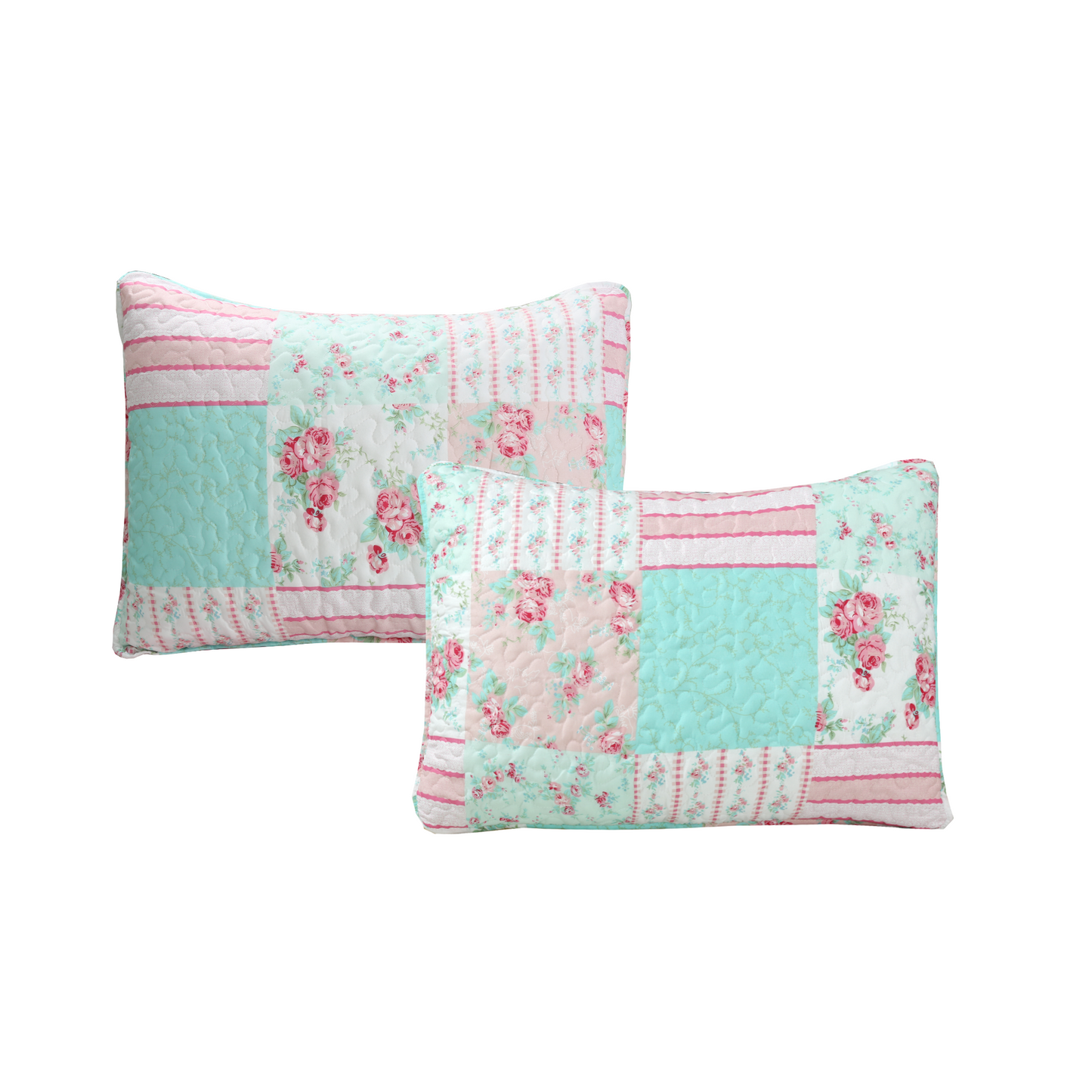 Tiffany Pink Blossom Floral Garden Girl Print Patchwork Reversible DayBed Quilted Bedding Set