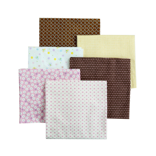 Receiving Blankets Girl Baby Pink Brown Flower Butterfly Polka Dot Cotton Flannel Receiving Blankets, 6-Pack, 30'' x 38'' (Pink019)