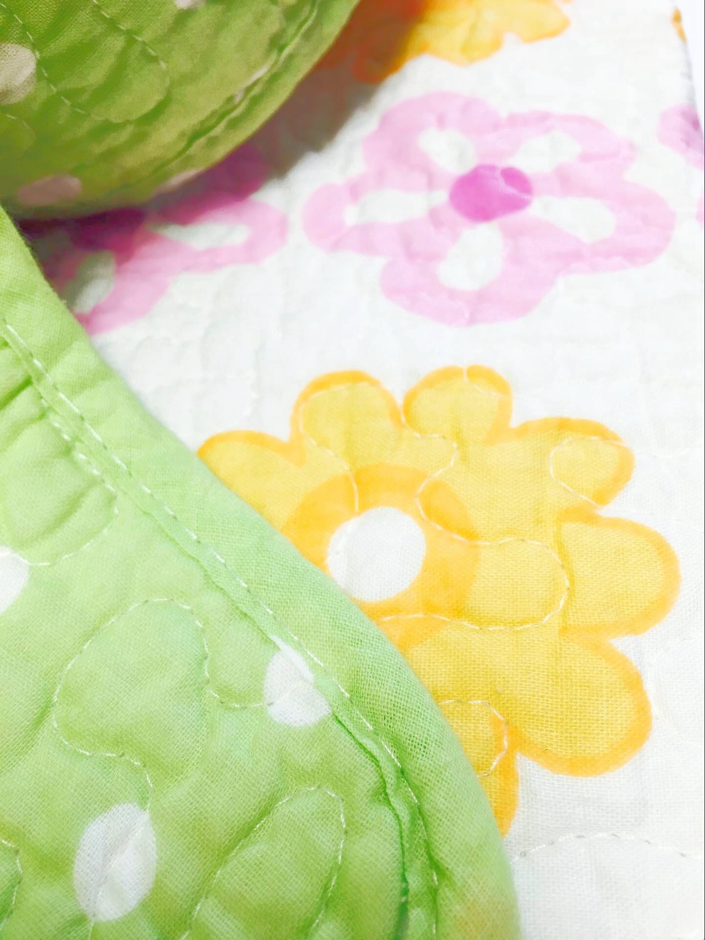 Summer Flower Cotton Reversible Quilt Bedding Set