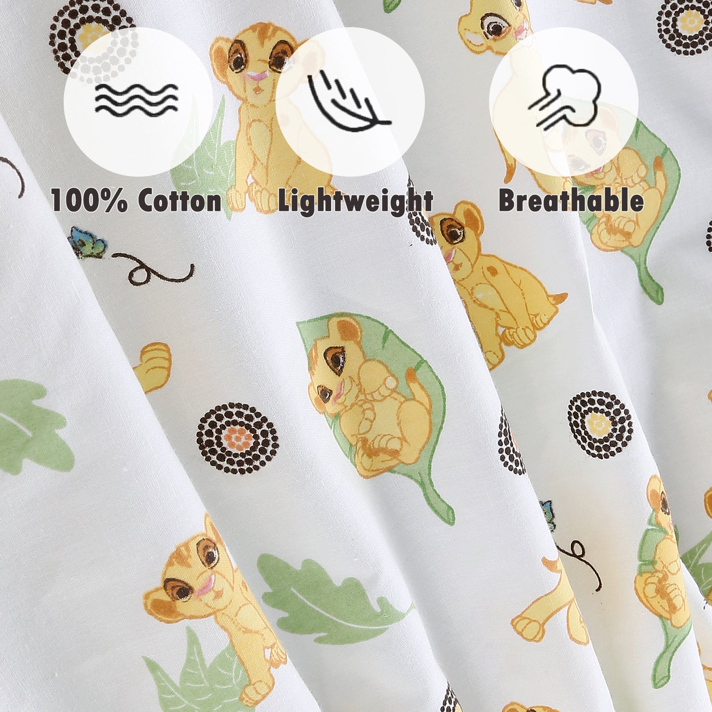 3 Piece Crib/Toddler Cotton Fitted Sheets Colorful Yellow Tan Wild Animal Giraffe Lion King Simba Nala & Safari Friends