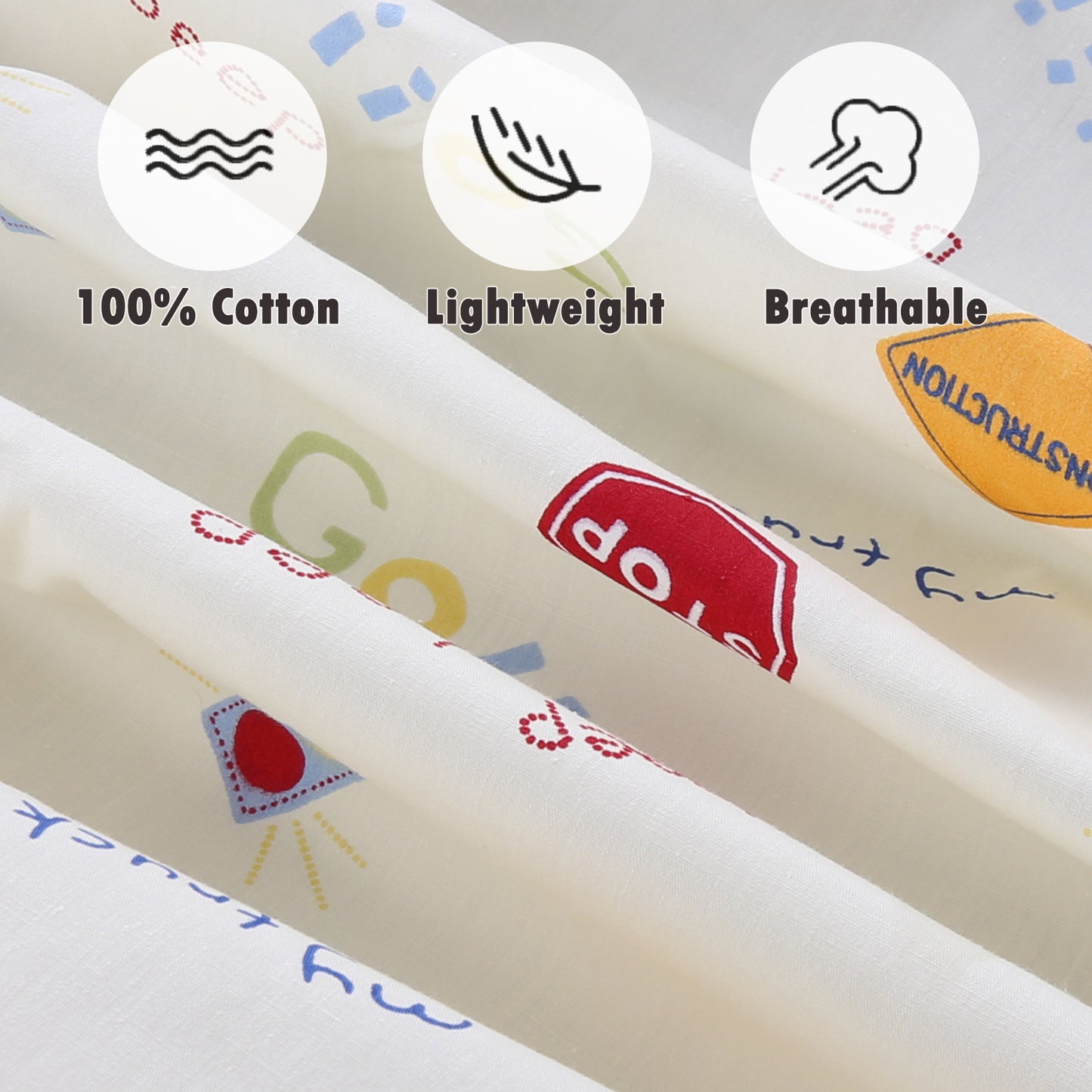 3 Piece Crib/Toddler Cotton Fitted Sheets Colorful Blue Red City Cars Boats Transportation Signs