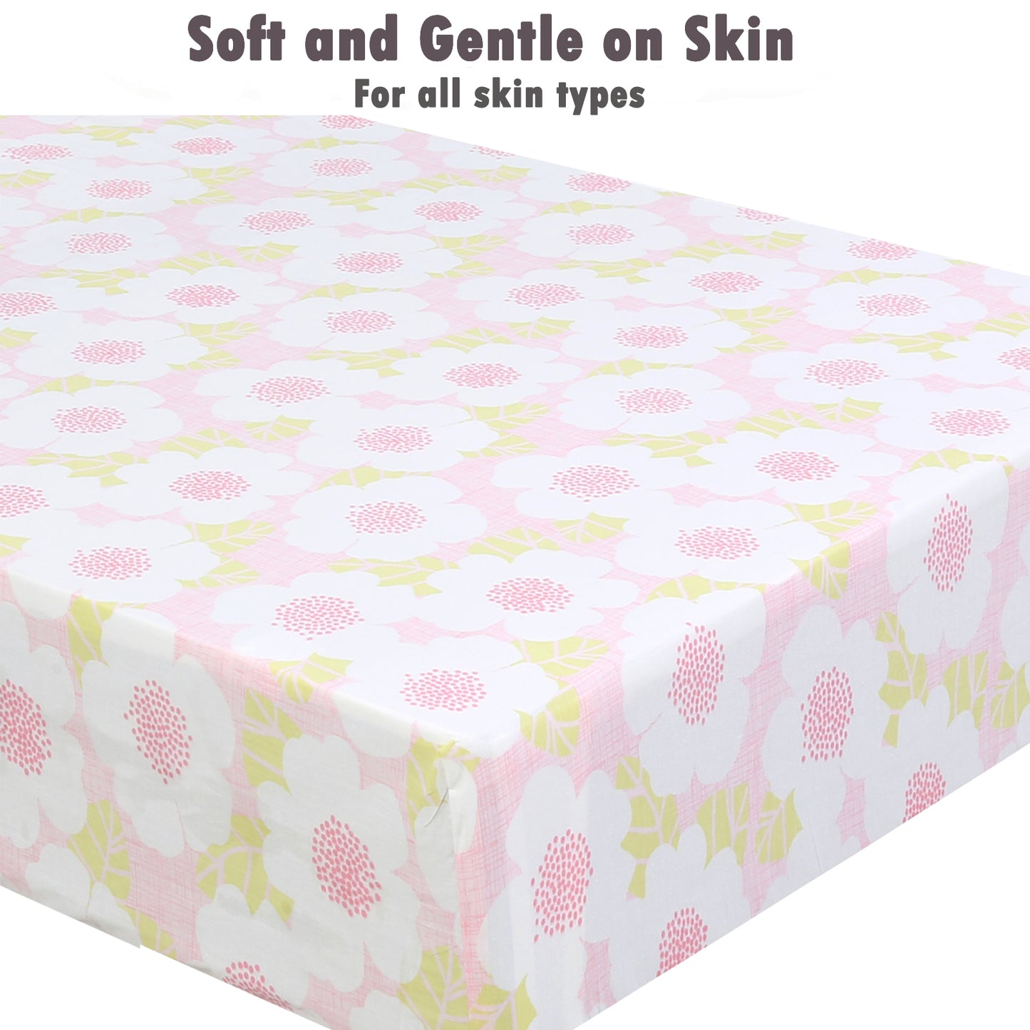 3 Piece Crib/Toddler Cotton Fitted Sheets Pink Purple Poppy Floral Damask Giraffes