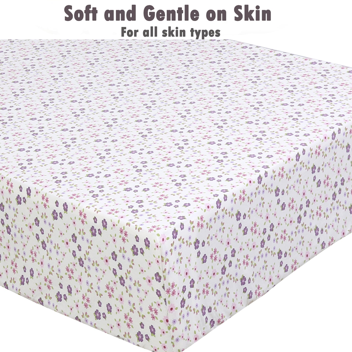 3 Piece Crib/Toddler Cotton Fitted Sheets Pink & Purple Ditsy Floral Red Lady Bug