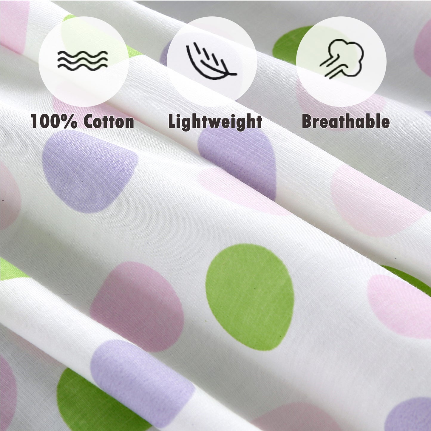 3 Piece Crib/Toddler Cotton Fitted Sheets Pink Purple Polka Dot Butterfly Floral Princess