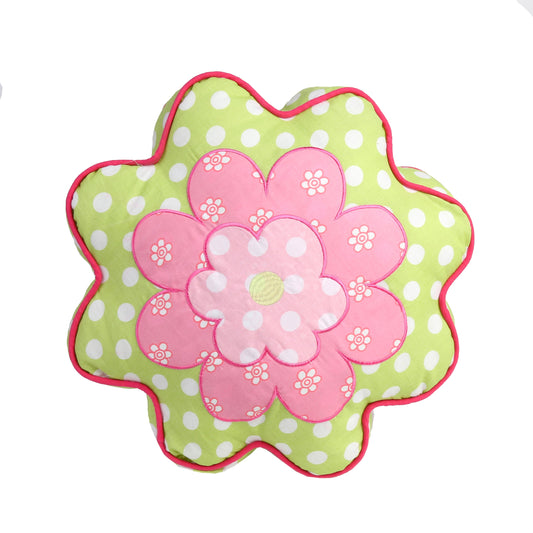 Pink Ladybug Dot Novelty Floral Embroiderd Decor Throw Pillow
