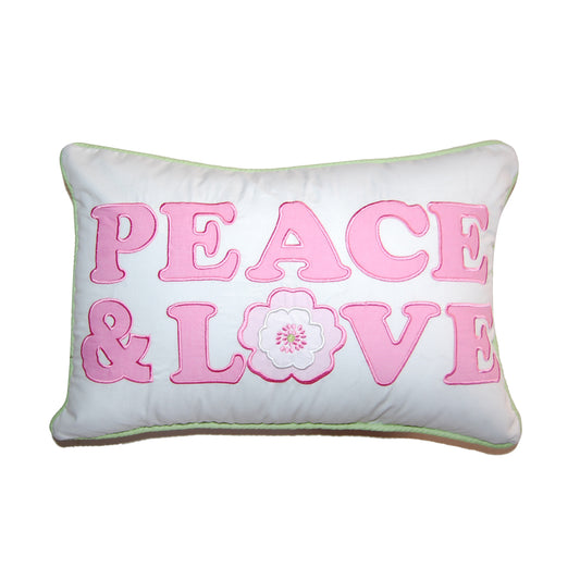 Greta Floral Stripe Pink Rectangular Embroidered Decor Throw Pillow