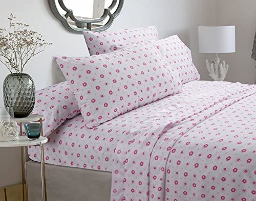 Greta Floral Stripe Pink Real Patchwork Cotton Reversible Quilt Bedding Set