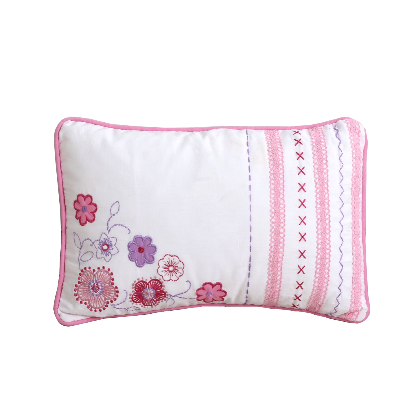 Butterfly Fairisle Pink Purple Striped Sweater Print Cotton Reversible Quilt Bedding Set