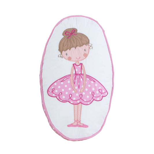 Ballerina Girl Pink Floral Dancer Oval Decor Throw Pillow