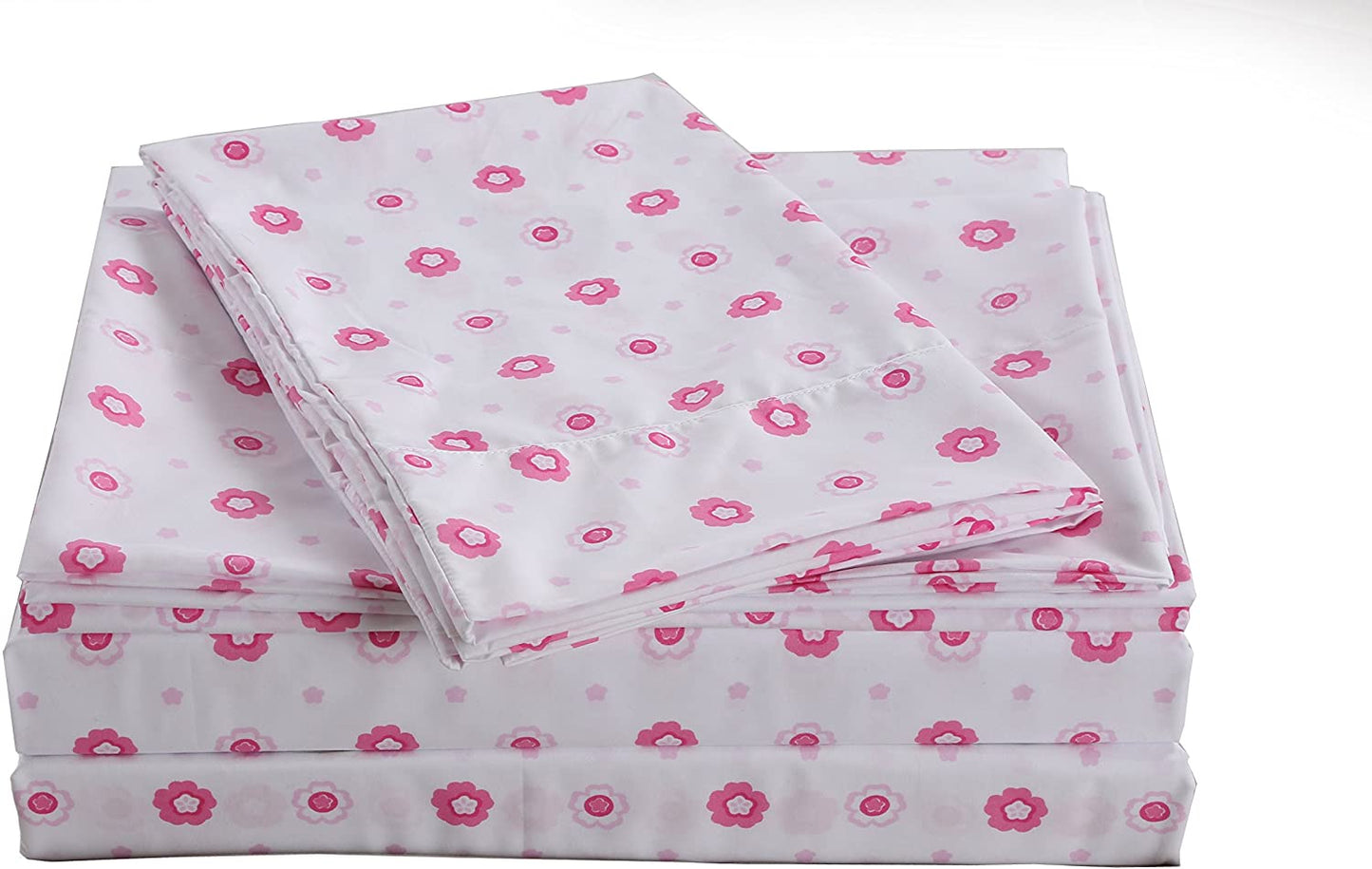 Greta Floral Stripe Pink Real Patchwork Cotton Reversible Quilt Bedding Set