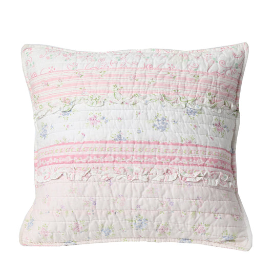 Romantic Chic Lace Ruffle Pink Real Patchwork Square Decor Throw Pillow