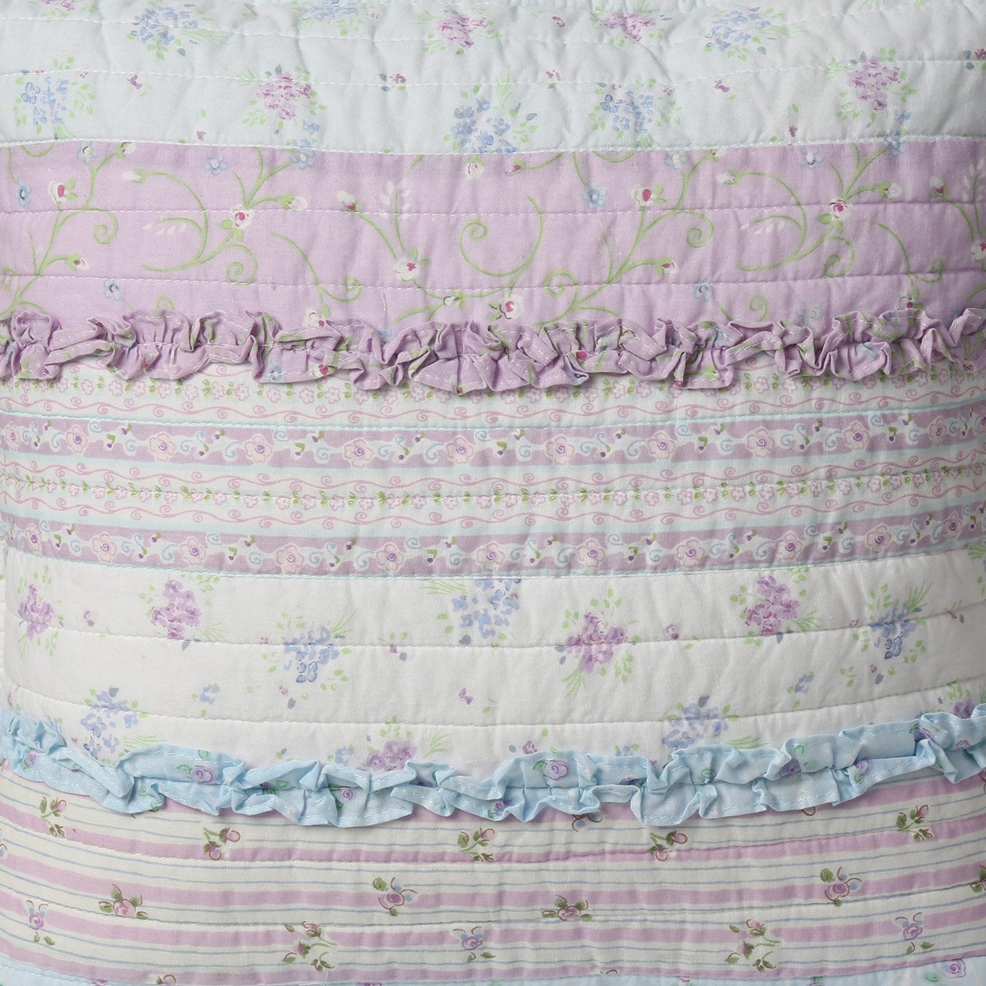 Romantic Chic Lace Ruffle Lavender Purple Real Patchwork Square Decor Throw Pillow