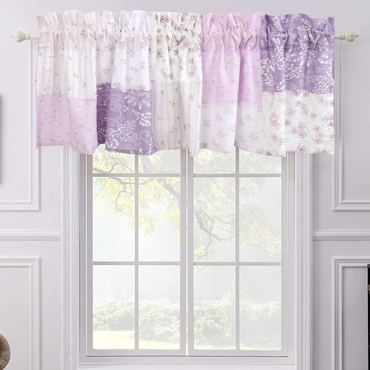 Love of Lilac Lavender Floral Patchwork Purple Window Valance