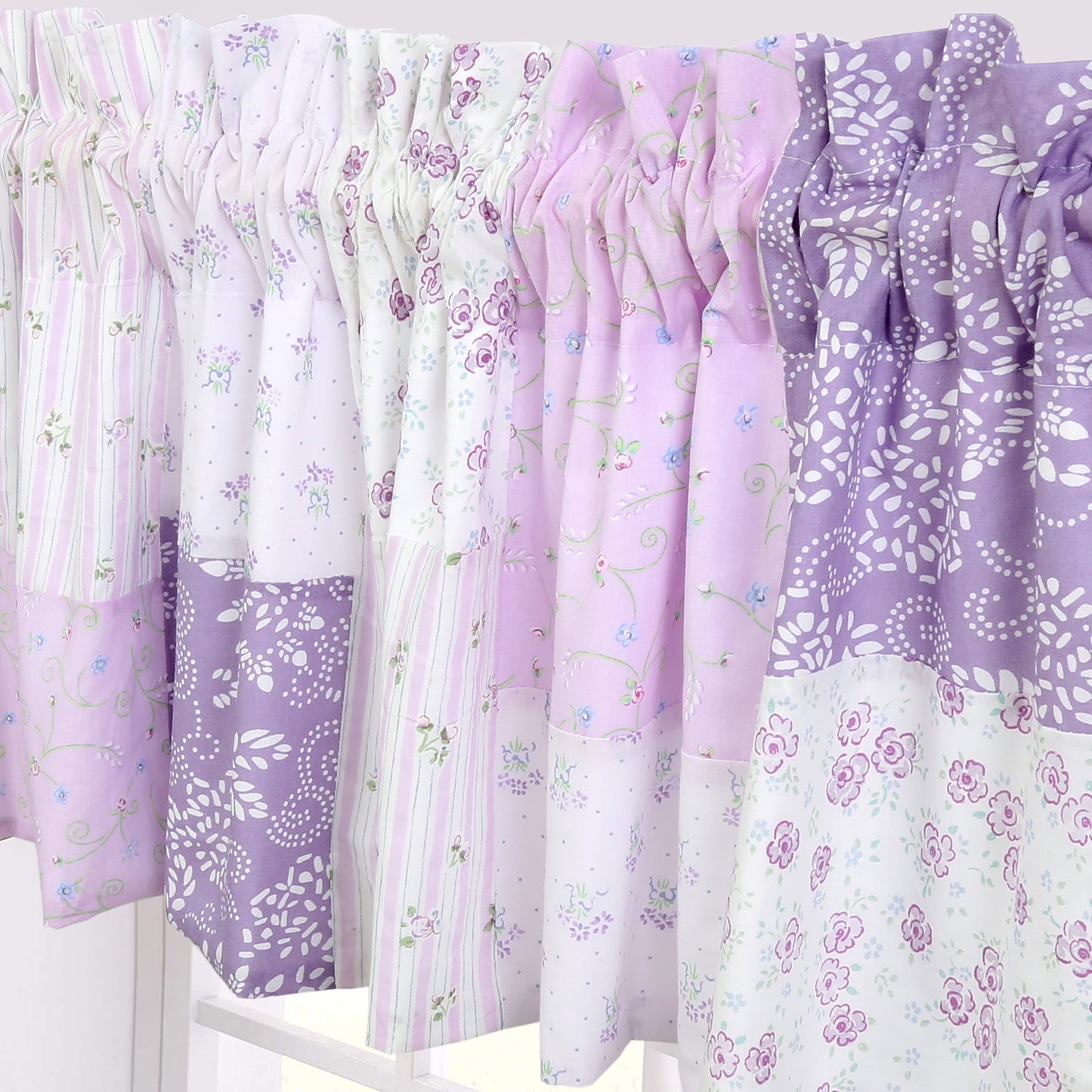 Love of Lilac Lavender Floral Real Patchwork Purple Scalloped Cotton 3-Piece Reversible Quilt Bedding Set