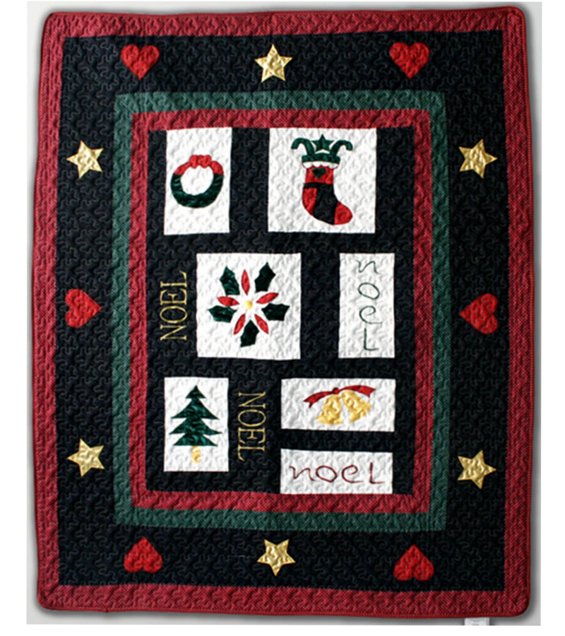 Noel Love Christmas Cotton Quilted Reversible Throw Blanket