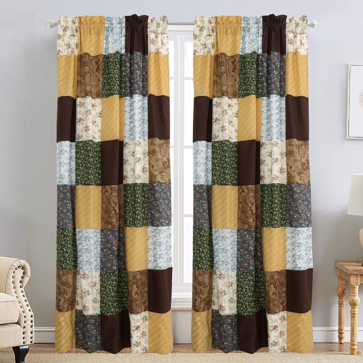 Huitt Country Farmhouse Vintage Floral Real Patchwork Cotton 3-Piece Reversible Quilt Bedding Set