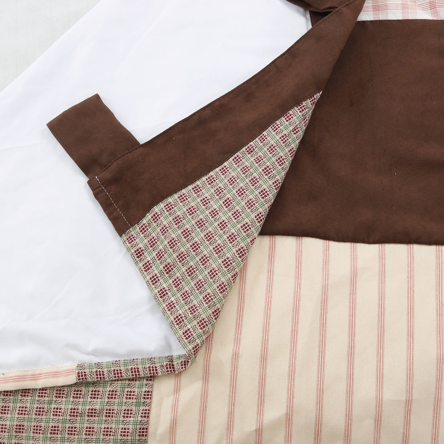 Jakob Plaid Brody Brown Real Patchwork Cotton Reversible Quilt Bedding Set