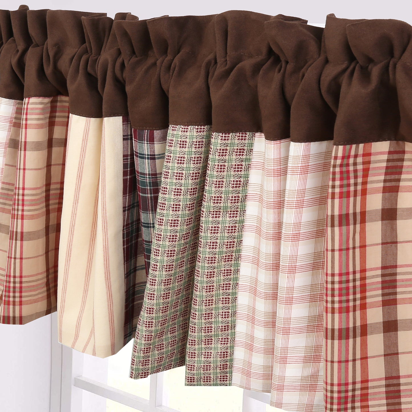 Jakob Plaid Brody Brown Real Patchwork Cotton Reversible Quilt Bedding Set