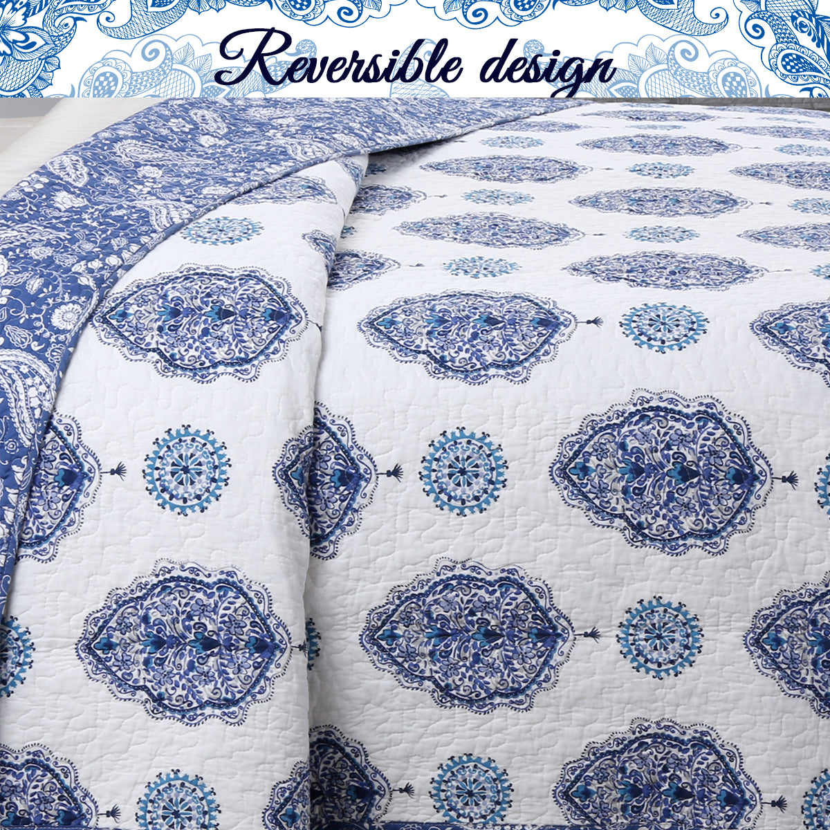 Hittle Cotton 3-Piece Reversible Quilt Bedding Set