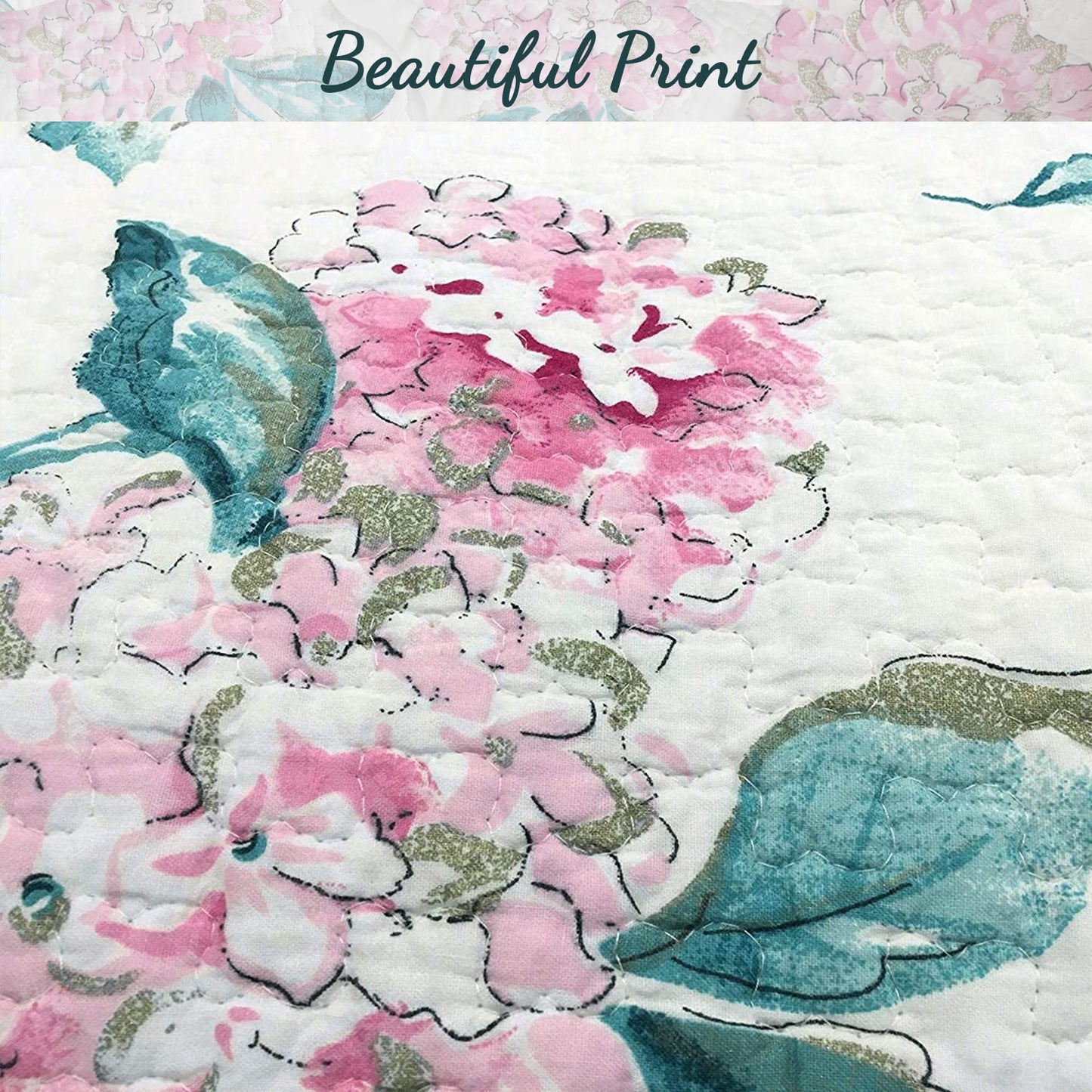 Lowe Floral Scalloped 3-Piece Cotton Reversible Quilt Bedding Set