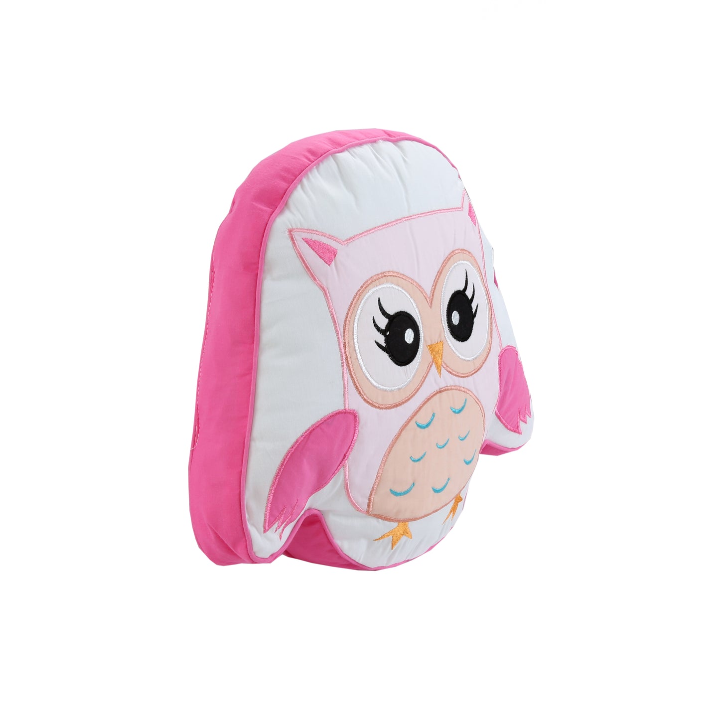 Home Sweet Pink Owl Embroidered Novelty Decor Throw Pillow