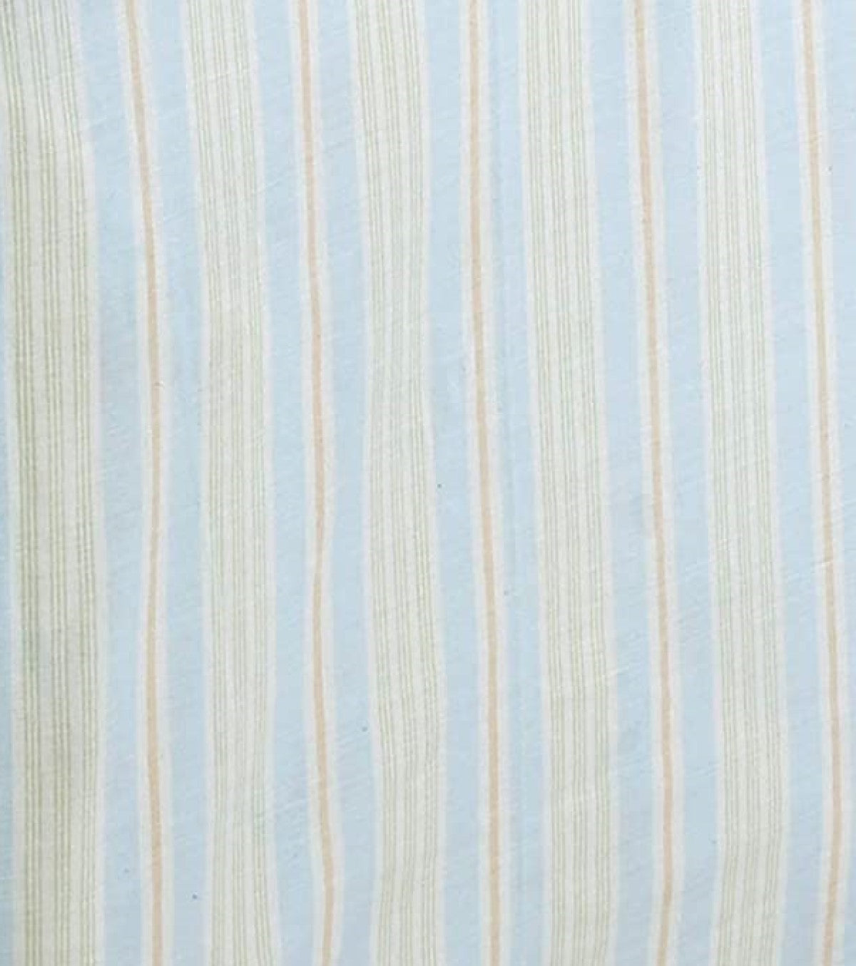 Tailored Bed Skirt Light Blue Green Yellow White Striped Cotton Pleated Straight Dust Ruffle with Split Corners (16" Drop)